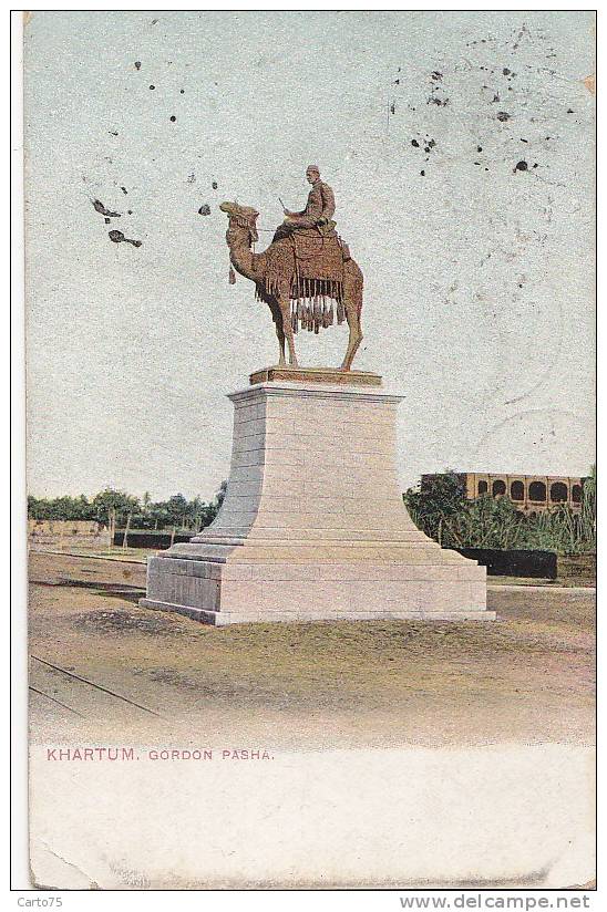 Soudan - Khartum - Statue De Gordon Pasha - Oblitération Kumbakonam India Sombreffe Belgique Sea Post 1907 - Soudan