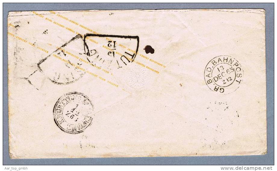 Baden Ganzsache 9 Kreuzer Von Baden Nach Obermergen - Postal  Stationery