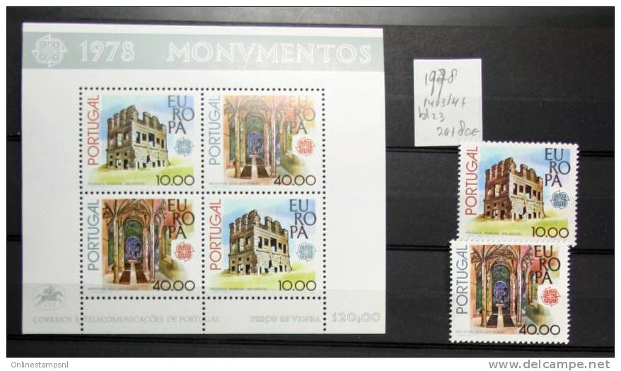 CEPT Europa Portugal 1978 Postfris / MNH Michel  Block 23 Nr 1403/04 + Stamps - Ungebraucht