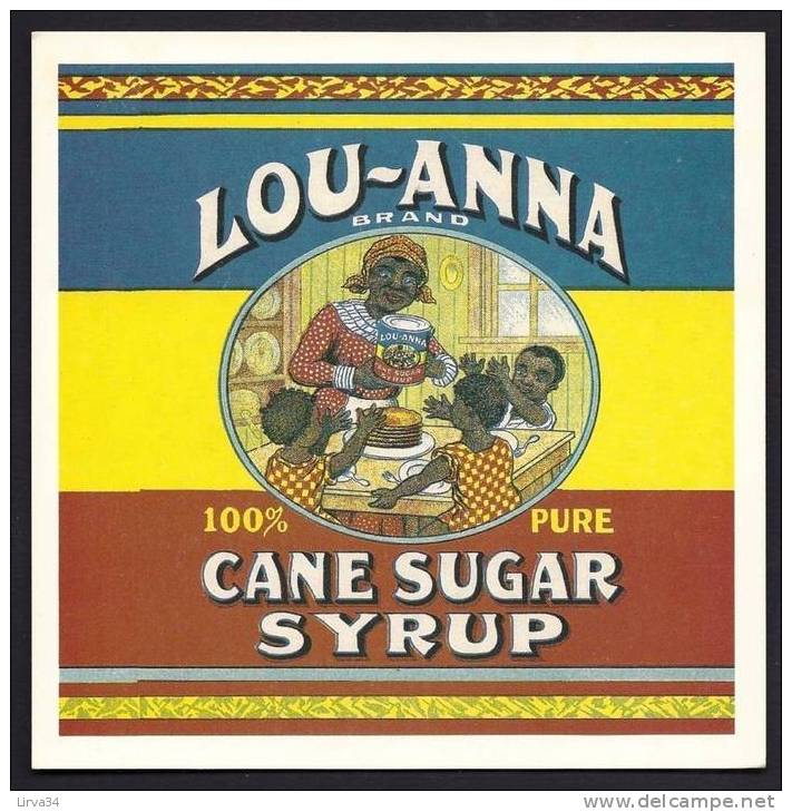 CPM-PUB - USA-   CARTE PUBLICITAIRE COULEUR- SIROP DE CANNE A SUCRE "LOU-ANNA"- - New Orleans