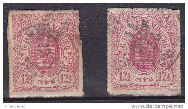 Luxembourg Yvert Par 2 N° 18 Oblitéré - Cote 14 Euros - Prix De Départ 2 Euros - 1859-1880 Stemmi