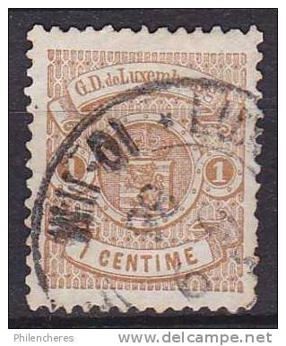 Luxembourg Yvert N° 39A Oblitéré - Cote 6 Euros - Prix De Départ 1 Euros - 1859-1880 Stemmi