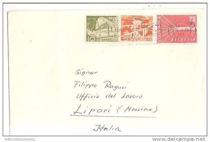 53824)lettera Svizzera Con 3 Valori  + Annullo Del 4/11/1957 - Storia Postale