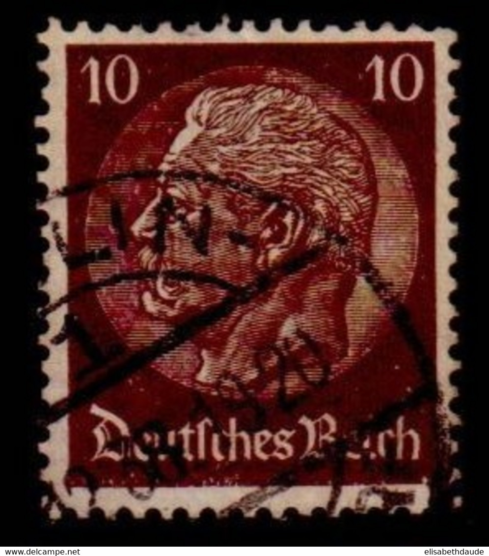 REICH - 1933 - Michel N°518y Oblitéré - Filigrane Inversé - COTE  = 100 EUROS - SIGNE PESCHL - Abarten & Kuriositäten