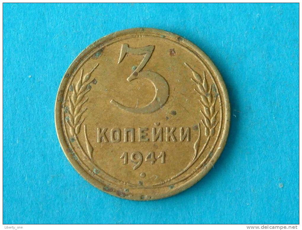 1941 - 3 KOPEKS / Y# 107 ( For Grade, Please See Photo ) !! - Russie