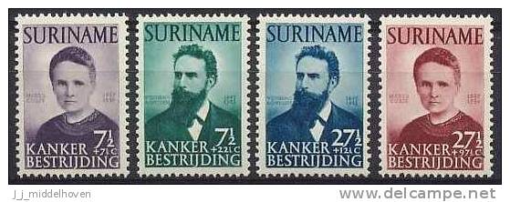 Suriname NVPH Nr 280/3 Ongebruikt (MLH, Neuf Avec Charniere) Wilhelm Rontgen, Marie Curie - Suriname ... - 1975