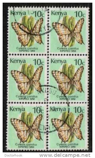 KENYA   Scott #  424A  VF USED Block Of 6 - Kenya (1963-...)