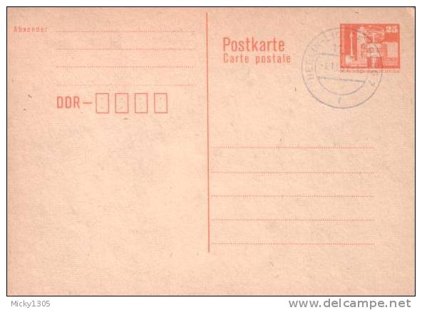 DDR / GDR - Ganzsache Postkarte Gestempelt / Postcard Used (093) - Cartes Postales - Neuves