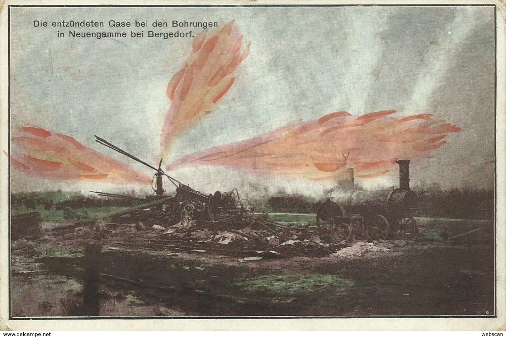 AK Hamburg Bergedorf Gasexplosion Neuengamme Color 1910 #92 - Bergedorf