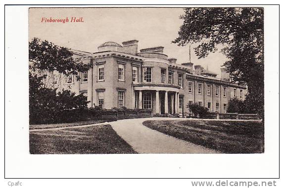 Carte Environs 1910 : Angleterre , Finborough Hall. - Andere & Zonder Classificatie