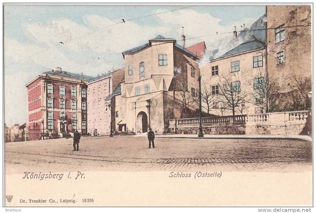 Königsberg Schloss Ostseite Belebt Verlag Trenkler & Co 1905 Oder Früher Ungeteilte Rückseite TOP-Erhaltung - Ostpreussen