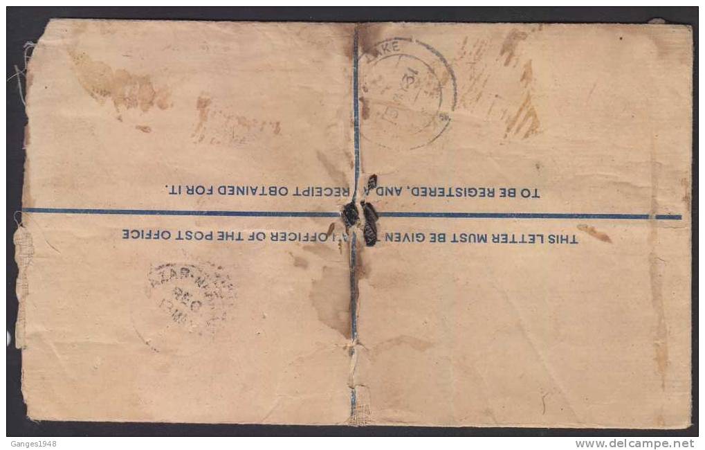 Gwalior State KG V  2A + 1A  Registered Postal Stationary Folded In Middle # 20642 Inde India Indien - Gwalior