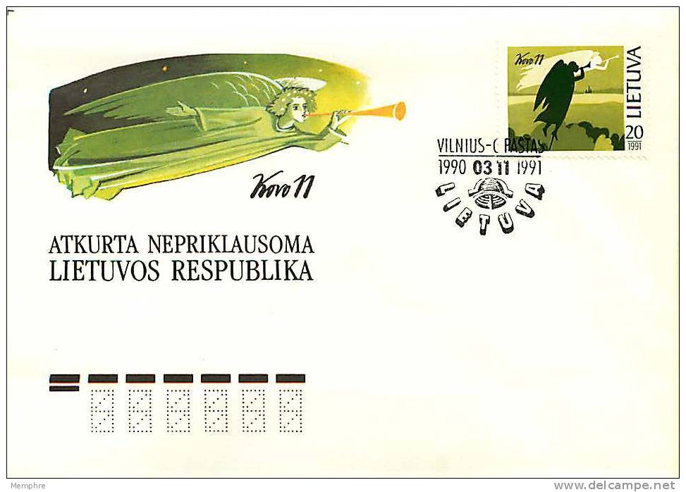 1991  Declaration Of Independance From The USSR  FDC - Lithuania