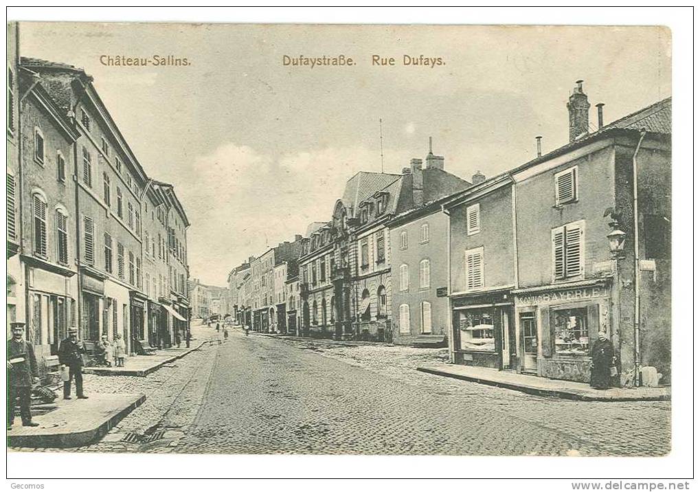 CPA 57 - CHATEAU-SALINS--Dufaystrasse-Rue Dufays.--(beau Plan, Commerces) - Chateau Salins