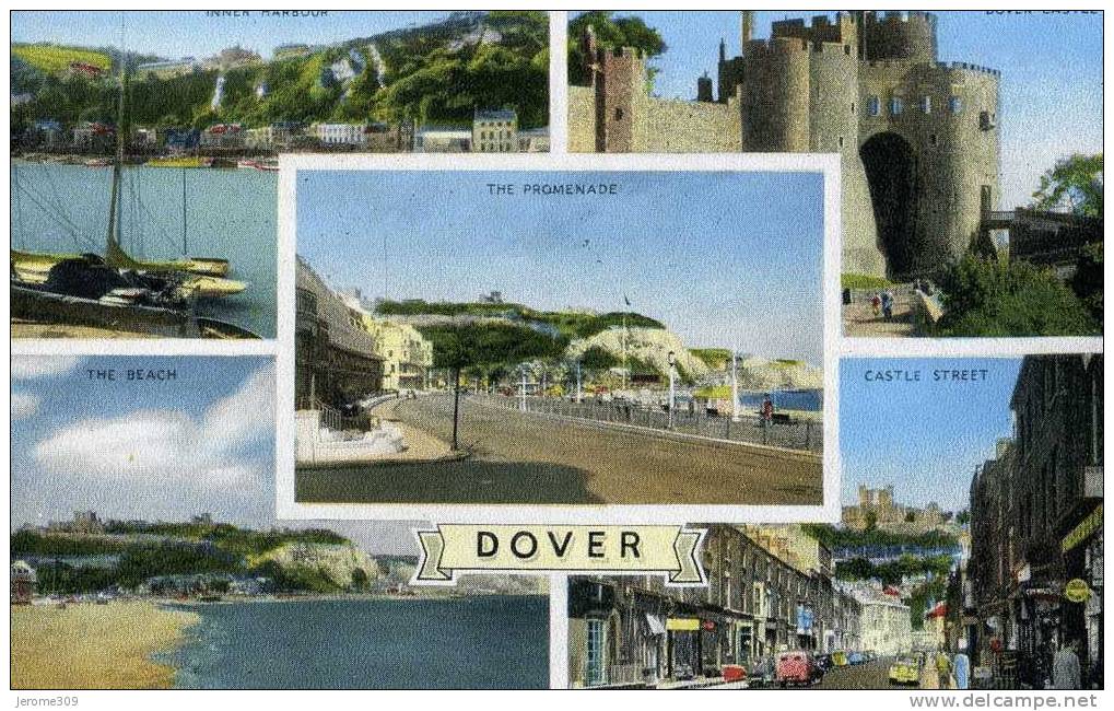 ROYAUME-UNI - DOVER - DOUVRES - CPA - Dover, Inner Harbour-Dover Castle-The Promenade-The Beach-Castle Street - Dover