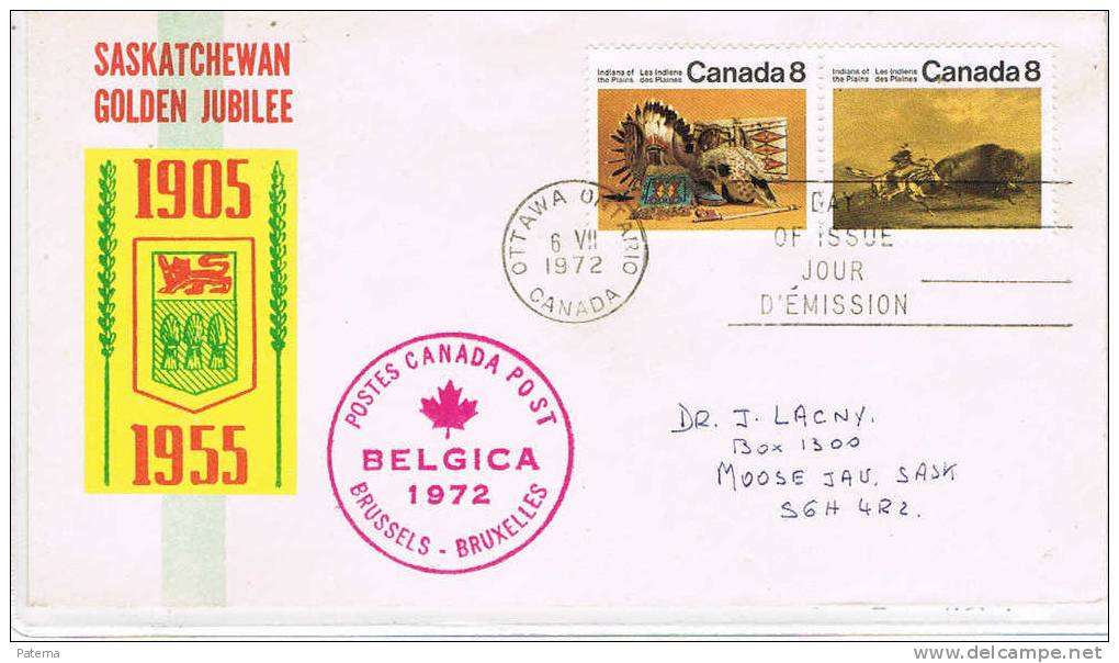 FDC,,OTTAWA ONTARIO, 1972 Canada, Golden Jubilee - 1971-1980