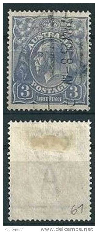 Australien  1924  George V  3 P Violettblau  (Wz 3)  Mi-Nr.61  Gestempelt / Used - Oblitérés