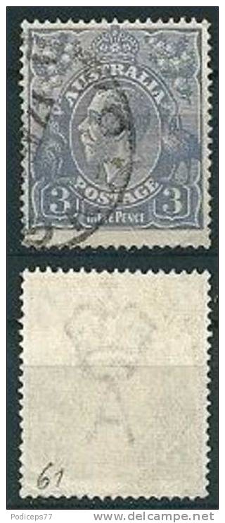 Australien  1924  George V  3 P Violettblau  (Wz 3)  Mi-Nr.61  Gestempelt / Used - Gebraucht