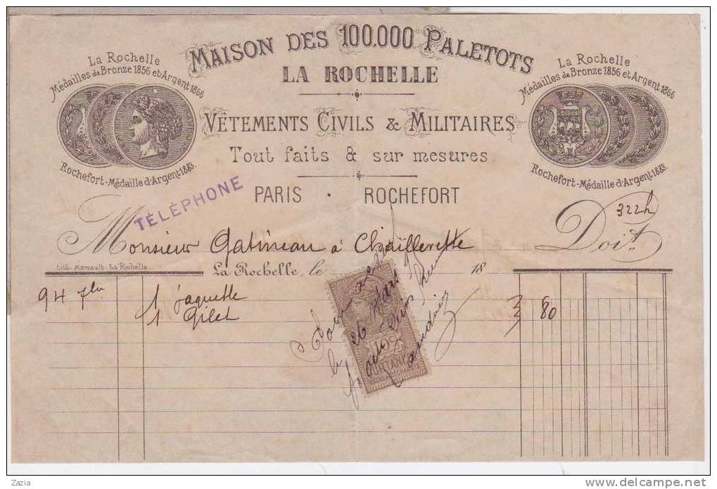 VP.145/ Charente-Inf. - La Rochelle - Rochefort - 100 000 Paletots - 1800 – 1899