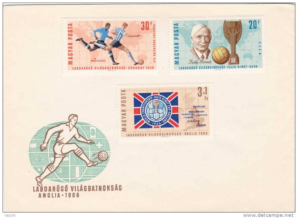 Football Socer,1966 Anglia 3x Covers FDC Premier Jour,unused Hungary. - 1966 – England