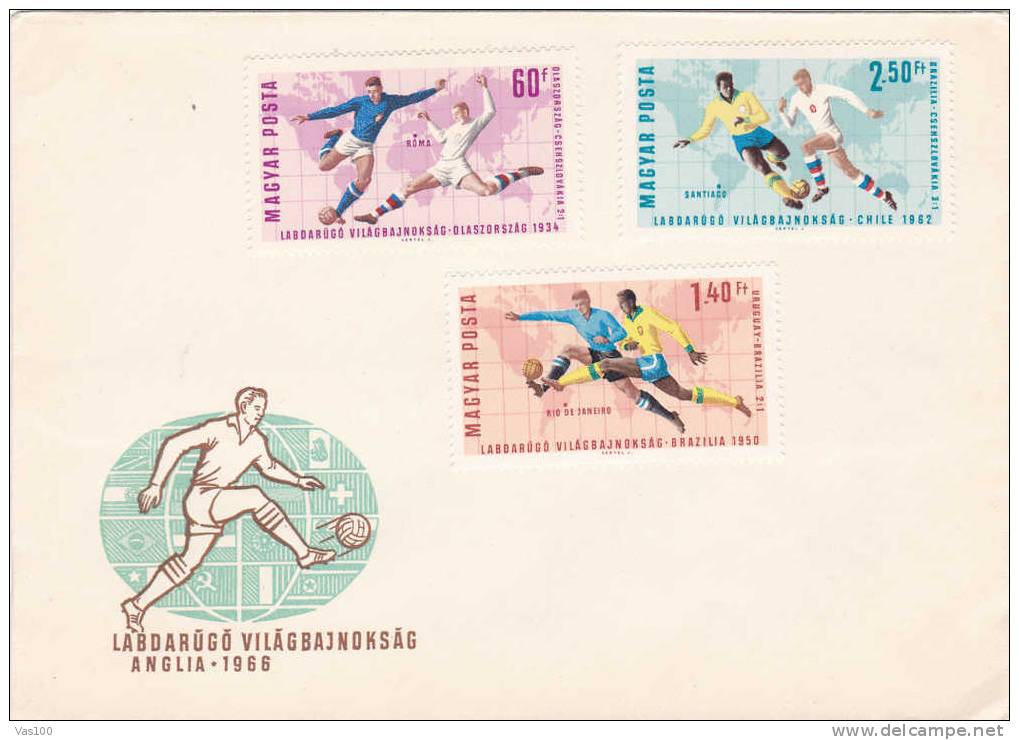 Football Socer,1966 Anglia 3x Covers FDC Premier Jour,unused Hungary. - 1966 – England