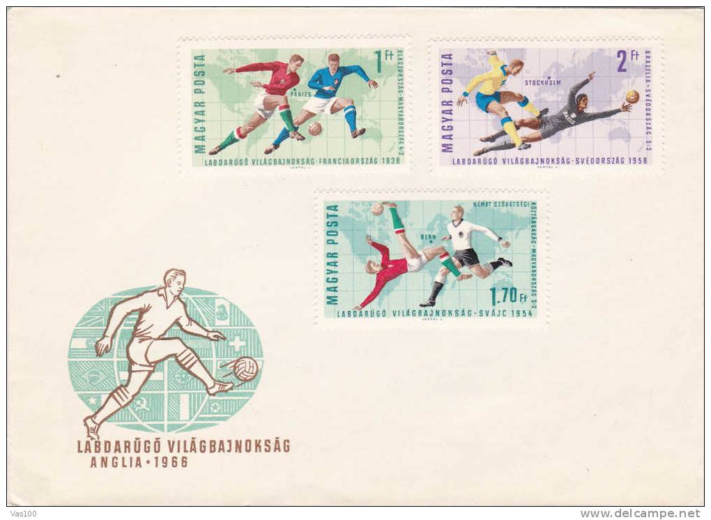Football Socer,1966 Anglia 3x Covers FDC Premier Jour,unused Hungary. - 1966 – England