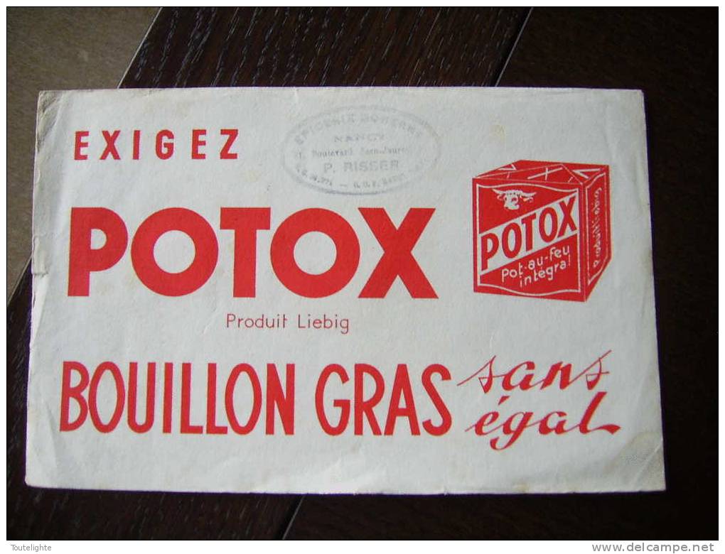 1  Buvard     POTOX    Produit  Liebig    ...bouillon Gras Sans égal... - Sopas & Salsas