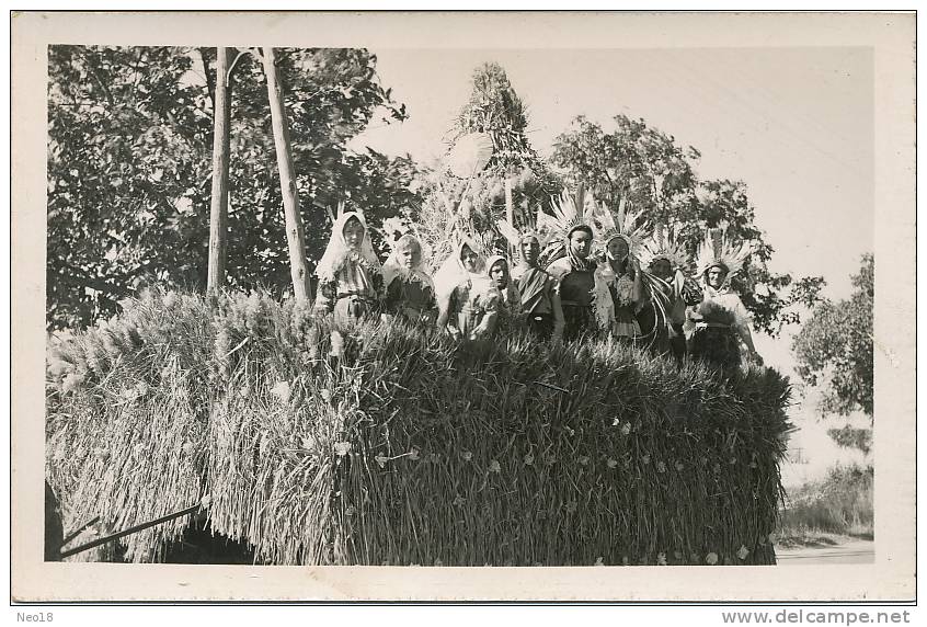 Baugy Carte Photo Fete Du 14 Aout 49 Photo Eyraud La Guerche Char  Indiens - Baugy