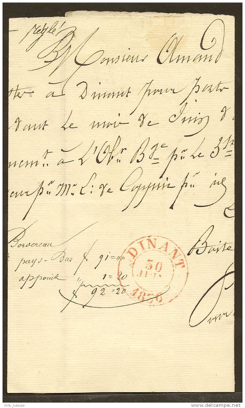 Facture Complète De La Poste De Dinant Avec Càd "DINANT /1836" - 1830-1849 (Unabhängiges Belgien)