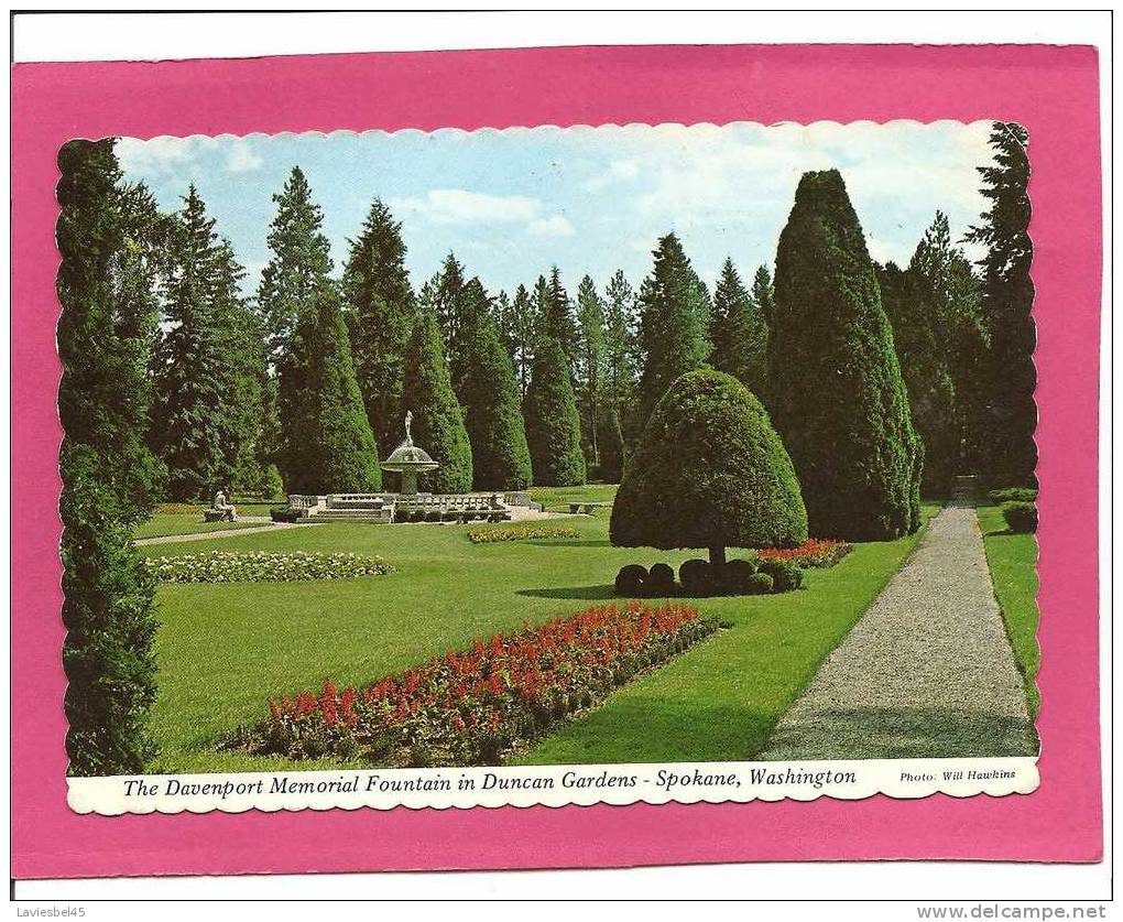 WASHINGTON . THE DAVENPORT MEMORIAL FOUNTAIN IN DUNCAN GARDENS . SPOKANE . - Washington DC