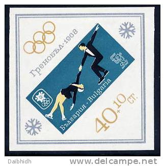 BULGARIA 1968 Winter Olympics Block MNH / **  Michel Block 20 - Blocks & Sheetlets