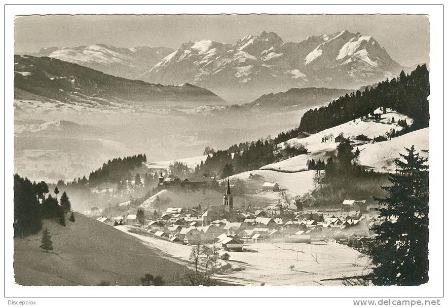 C989 Oberstaufen Im Allgau - Wintersportplatz - Blick Zum Schweizer Hochgebirge - Old Mini Card / Viaggiata 1962 - Oberstaufen