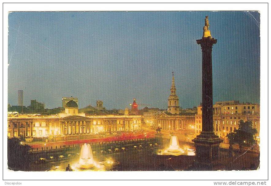 C995 London - Trafalgar Square - Nelson's Column- Mini Card / Viaggiata 1967 - Trafalgar Square