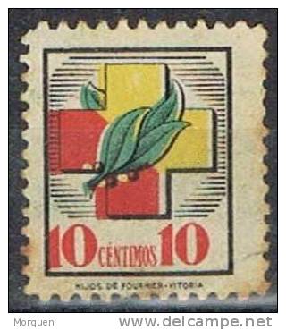 Viñeta Frentes Y Hospitales 10 Cts. VARIEDAD Error, Guerra Civil * - Spanish Civil War Labels