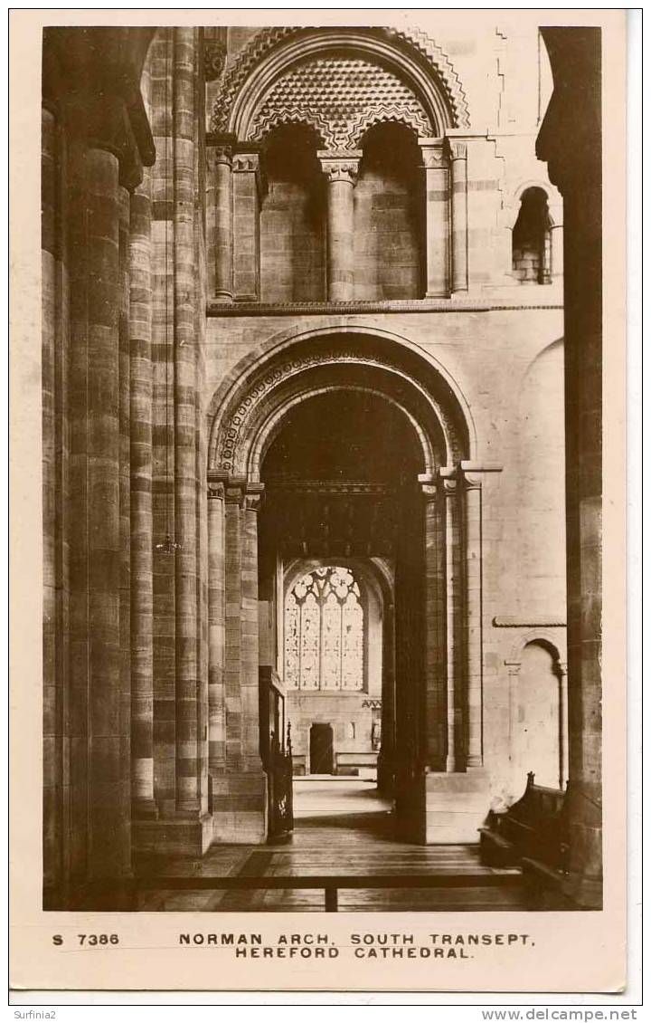 HEREFORD CATHEDRAL - NORMAN ARCH SOUTH TRANSEPT RP  He87 - Herefordshire