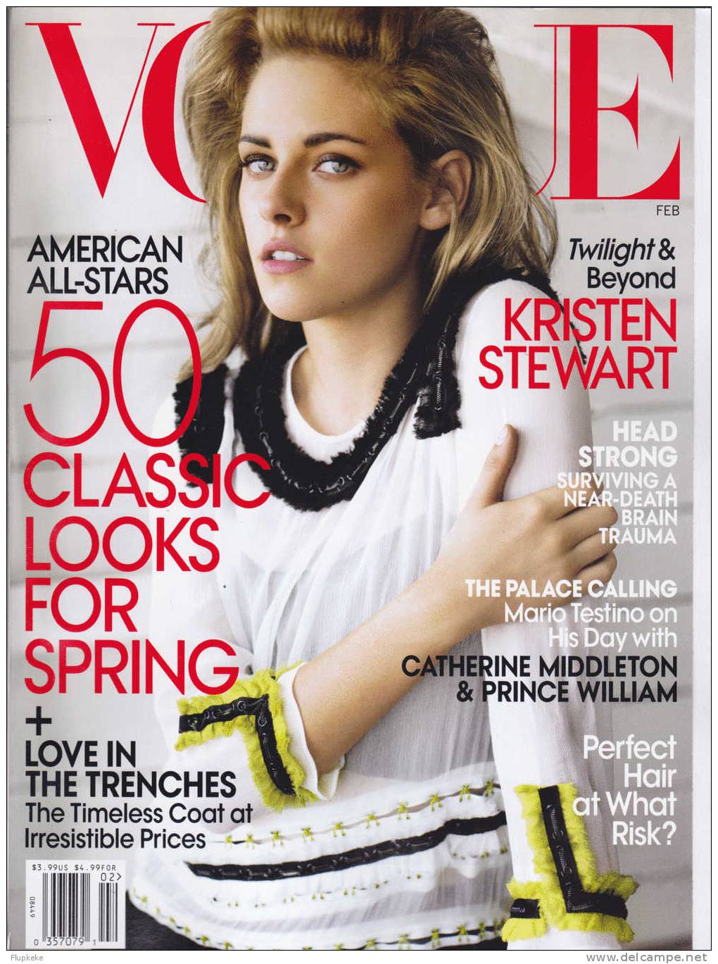 Vogue February 2011 American All-Star 50 Classic Looks For Spring Cover Kristen Stewart - Divertissement