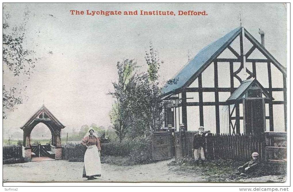 HEREFORD - DEFFORD - THE LYCHGATE AND INSTITUTE - ANIMATED 1909  He104 - Herefordshire