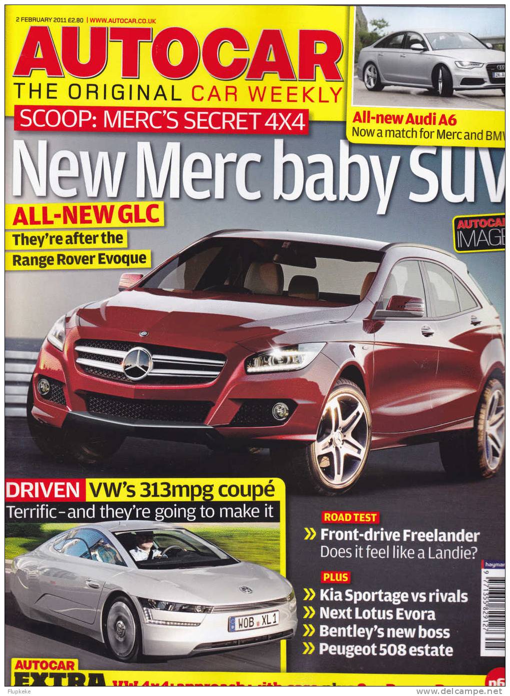 Autocar 2 February 2011 Mercedes Audi A6 Lotus Bentley VW 313mpg Coupé - Transportes