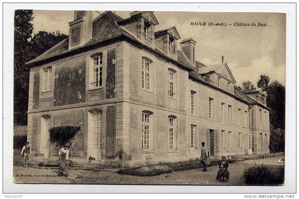 Ref 172 - MAULE - Château Du BUAT (jolie Carte Animée De 1918 - Scan Du Verso) - Jardiniers - Maule
