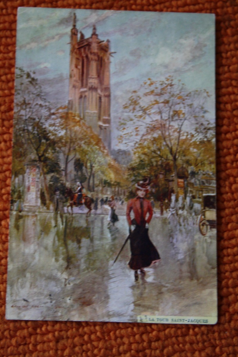 Précurseur Imprimé  1903 DESSIN AQUARELLE  PEINTURE Signée => LA TOUR SAINT JACQUES PARIS 75 - Loten, Series, Verzamelingen