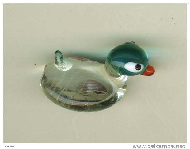 Canard  Verre étiré  Miniature Décorative 4 X 2 Cm TBE - Tiere