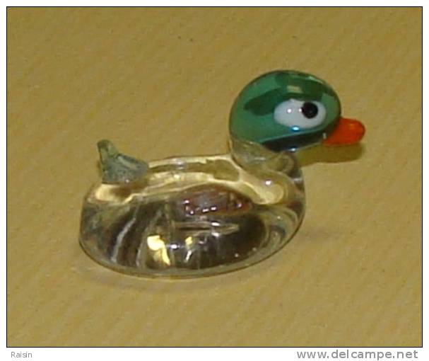 Canard  Verre étiré  Miniature Décorative 4 X 2 Cm TBE - Tiere