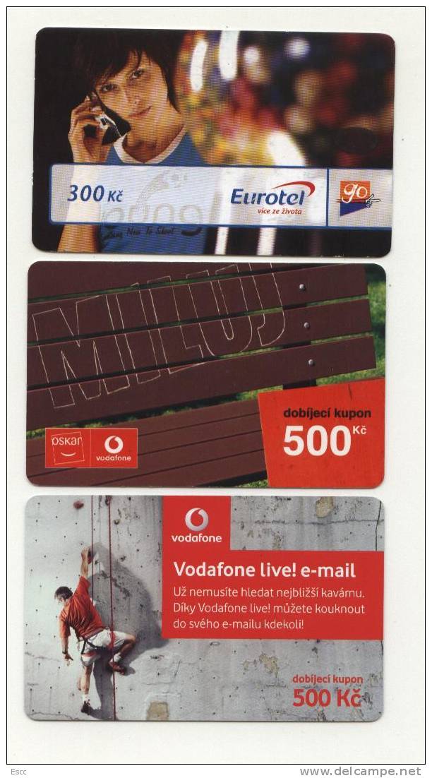 3 Used Phone Cards From Czech - Czech Republic