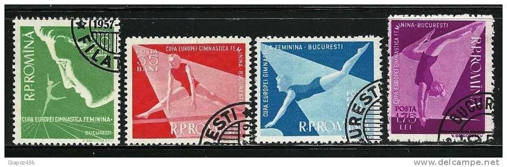 ● ROMANIA 1957 - GINNASTICA - N. 1511 / 14 Usati, Serie Completa - Cat. ? € - Lotto N. 1038 - Oblitérés