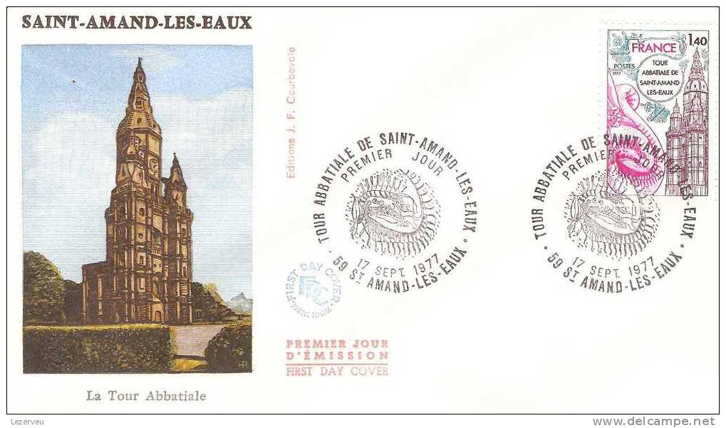 FDC 1° JOUR TOUR ABBATIALE SAINT AMAND LES EAUX - 1970-1979