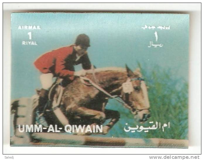 SPORT Equestrian Équestre Reitsport  3D Stamp Not Used Air Mail Umm Al Qiwain - Reitsport