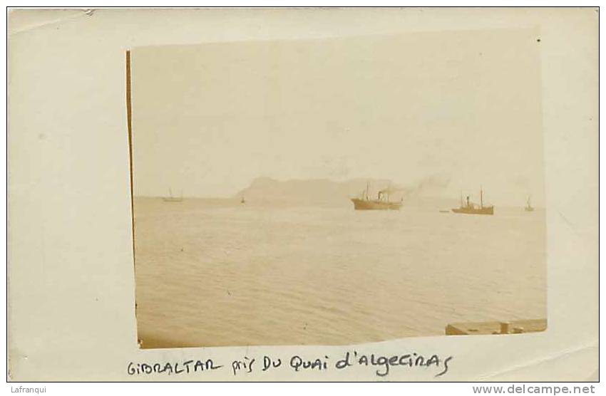 Gibraltar -ref A297- Carte Photo - Photo Postcard - Gibraltar Pris Du Quai D Algeciras -espagne - - Gibraltar