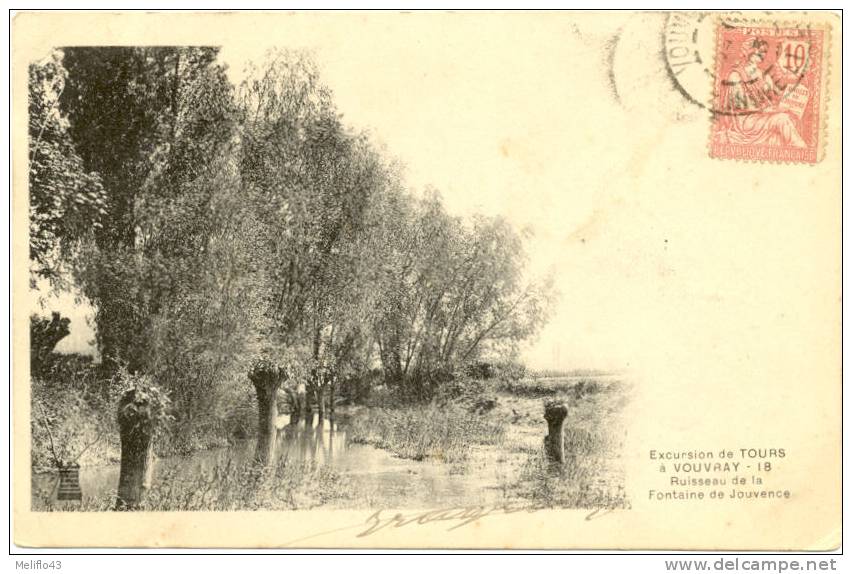37/ CPA 1900 - Excursion De Tours à Vouvray - Ruisseau De La Fontaine De Jouvence - Vouvray