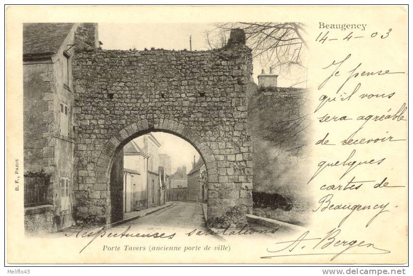 37/ CPA 1900 - Beaugency - Porte De Travers (ancienne Porte De Ville) - Autres & Non Classés