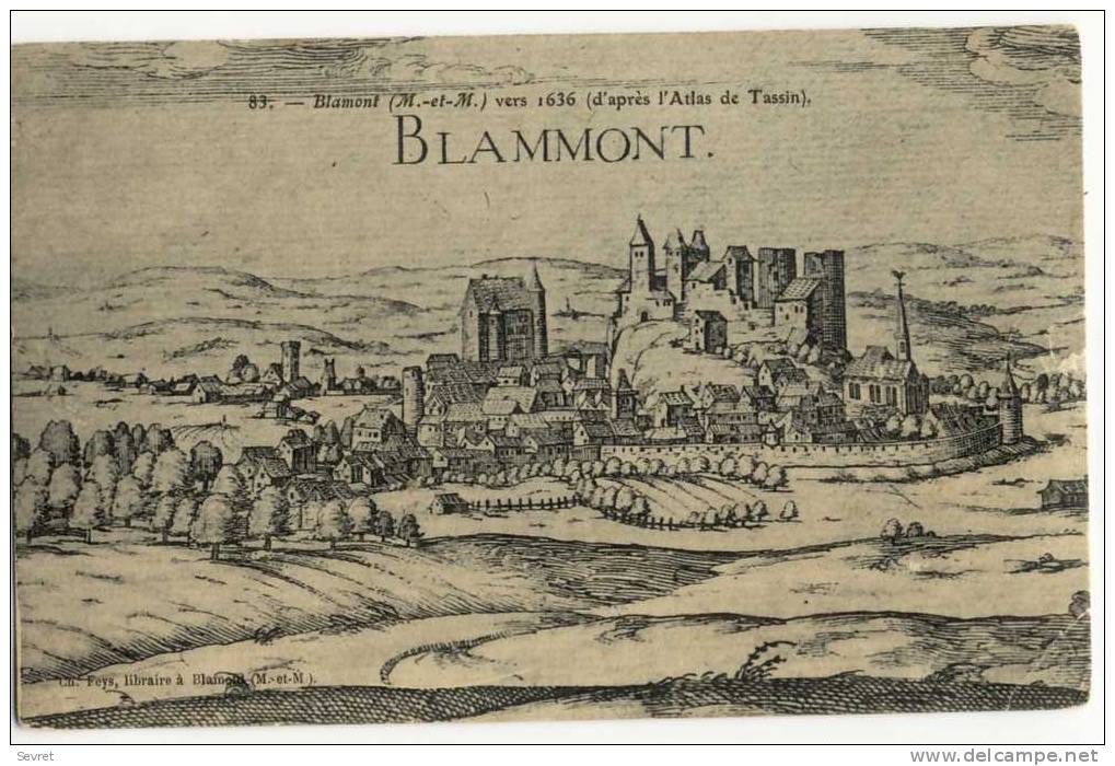 BLAMONT. Croquis . (d'après L'Atlas De Tassin) . Blamont Vers 1636 - Blamont